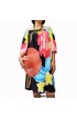 Poncho Top Dress Black Sabrina Style Handpainting Red Flower Made in Bali